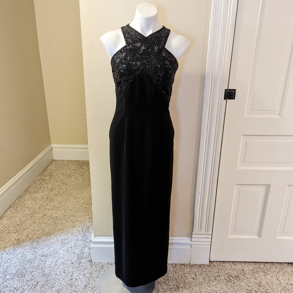 Vintage Bella Dianna Collection black evening gown size 6